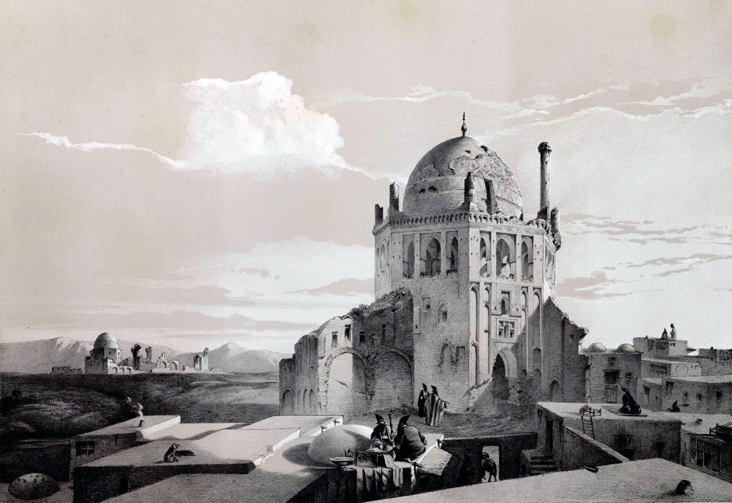 Shah_Khoda_Bendeh_mosque_in_Sultanieh_by_Eugène_Flandin